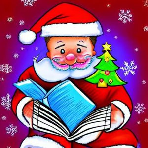 Santa enjoying a book
